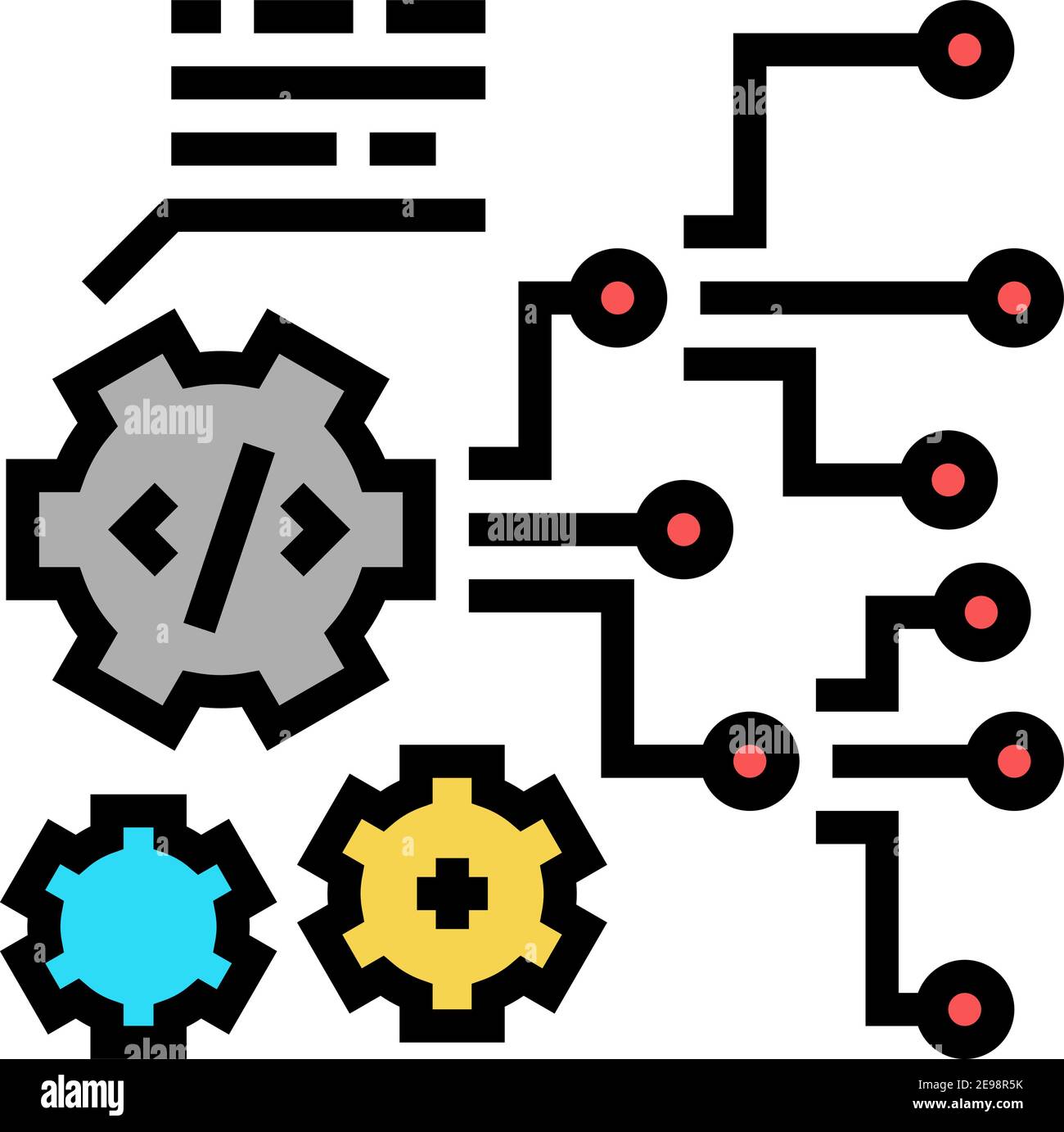 code and settings working process color icon vector illustration Stock ...