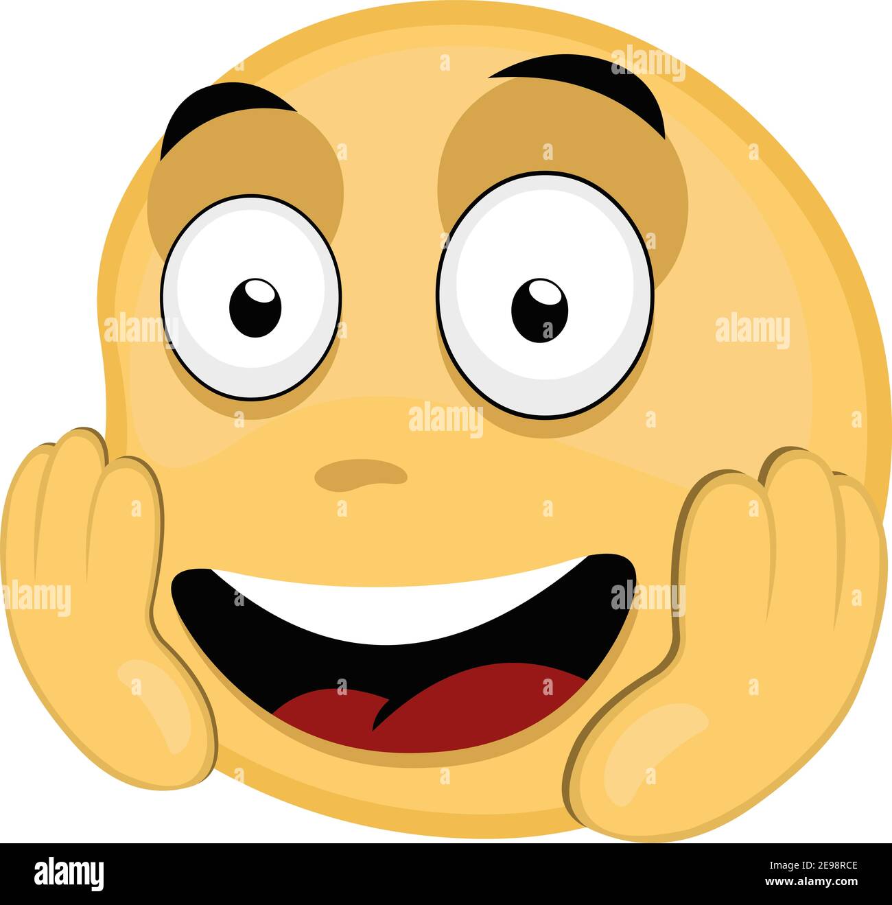Vector illustration of a happy emoticon Stock Photo