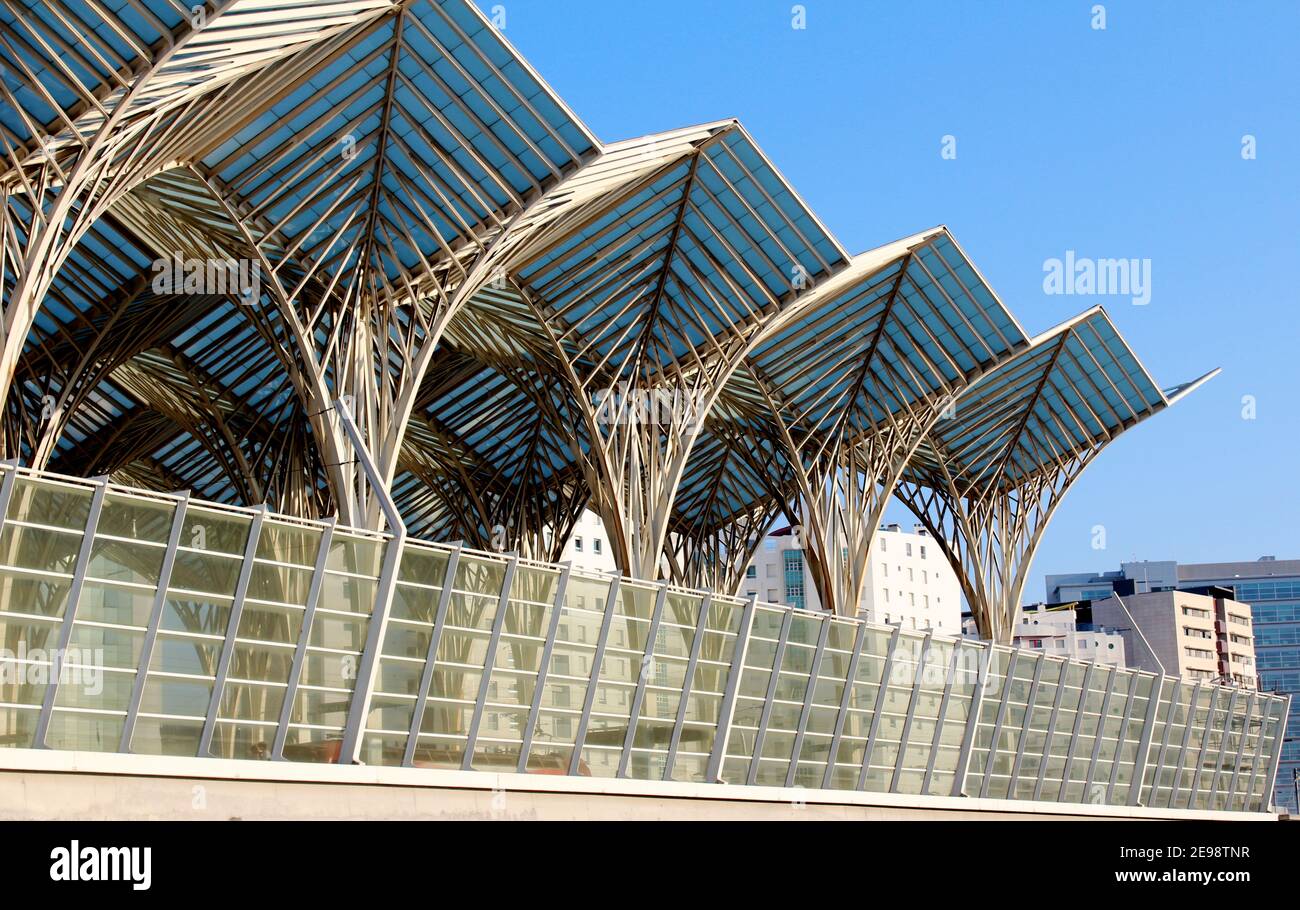 Lisbon Oriente Station by Santiago Calatrava, Lisbon, Portugal Stock
