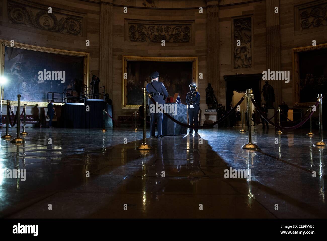 The remains of Capitol Police officer Brian Sicknick lay in honor in