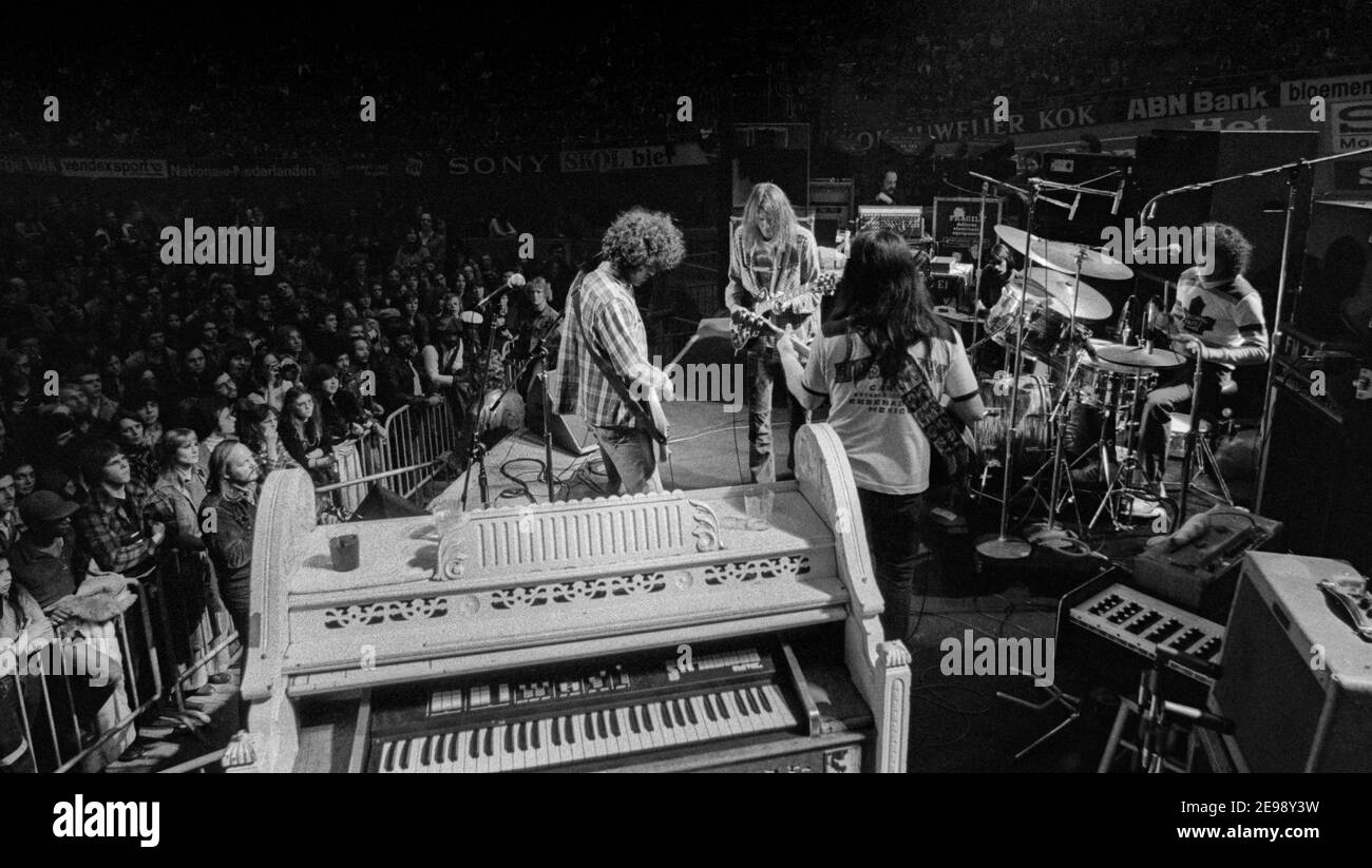 Ahoy Hallen,Rotterdam, 24-03-1976. Neil Young & Crazy Horse, 1976 Tour of Europe & Japan (photo Gijsbert Hanekroot, Amsterdam) Stock Photo