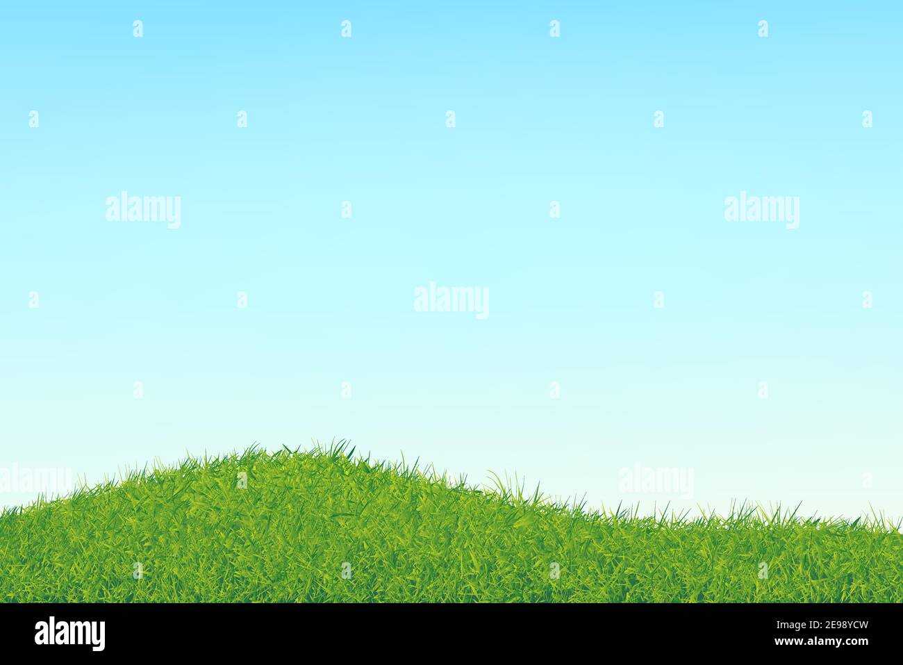 Sky with a soft gradient and abstract chaotic grass. Stock Vector