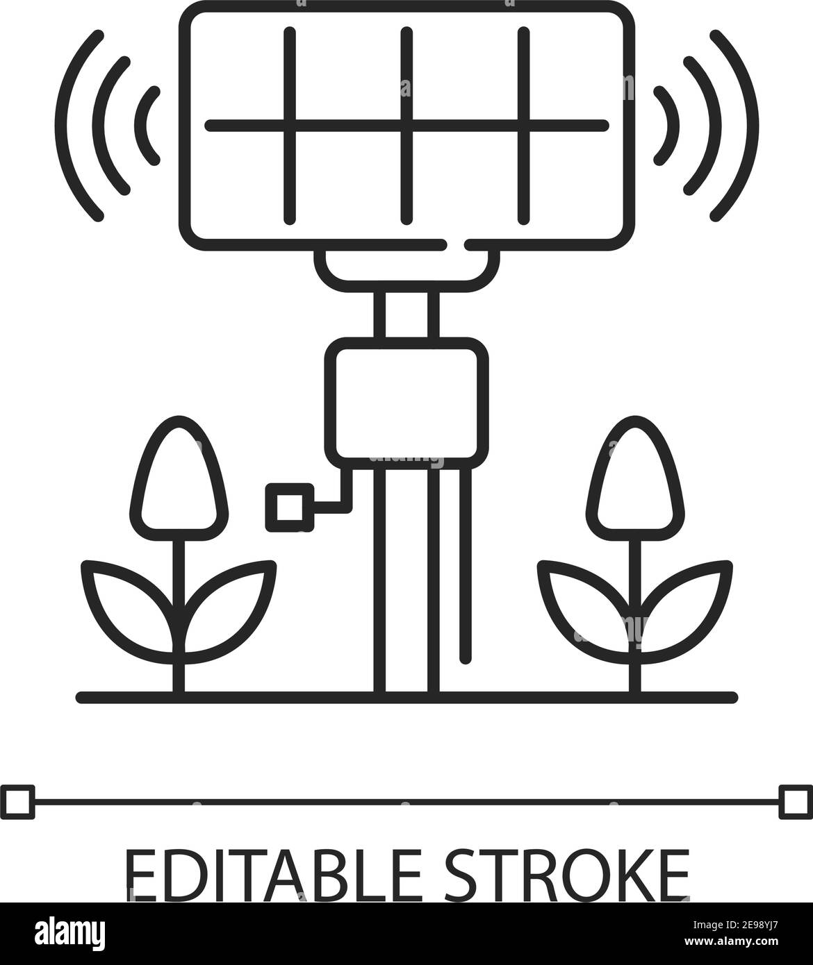 Smart agriculture sensors linear icon Stock Vector Image & Art - Alamy
