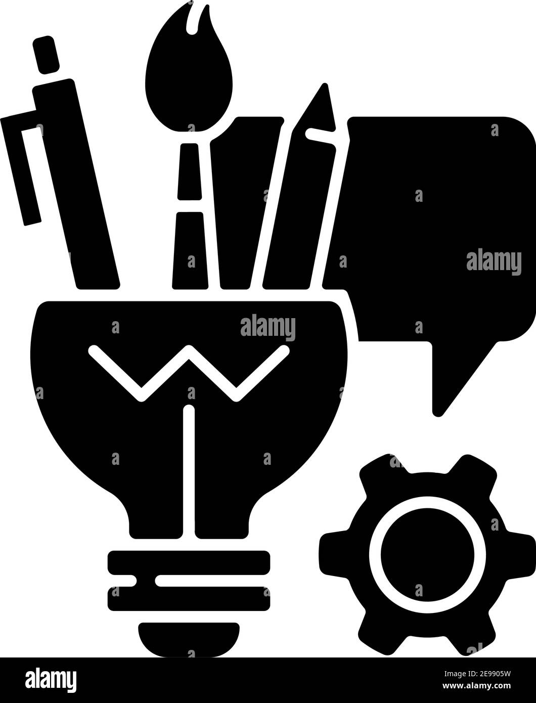 Artistic thinking black glyph icon Stock Vector Image & Art - Alamy
