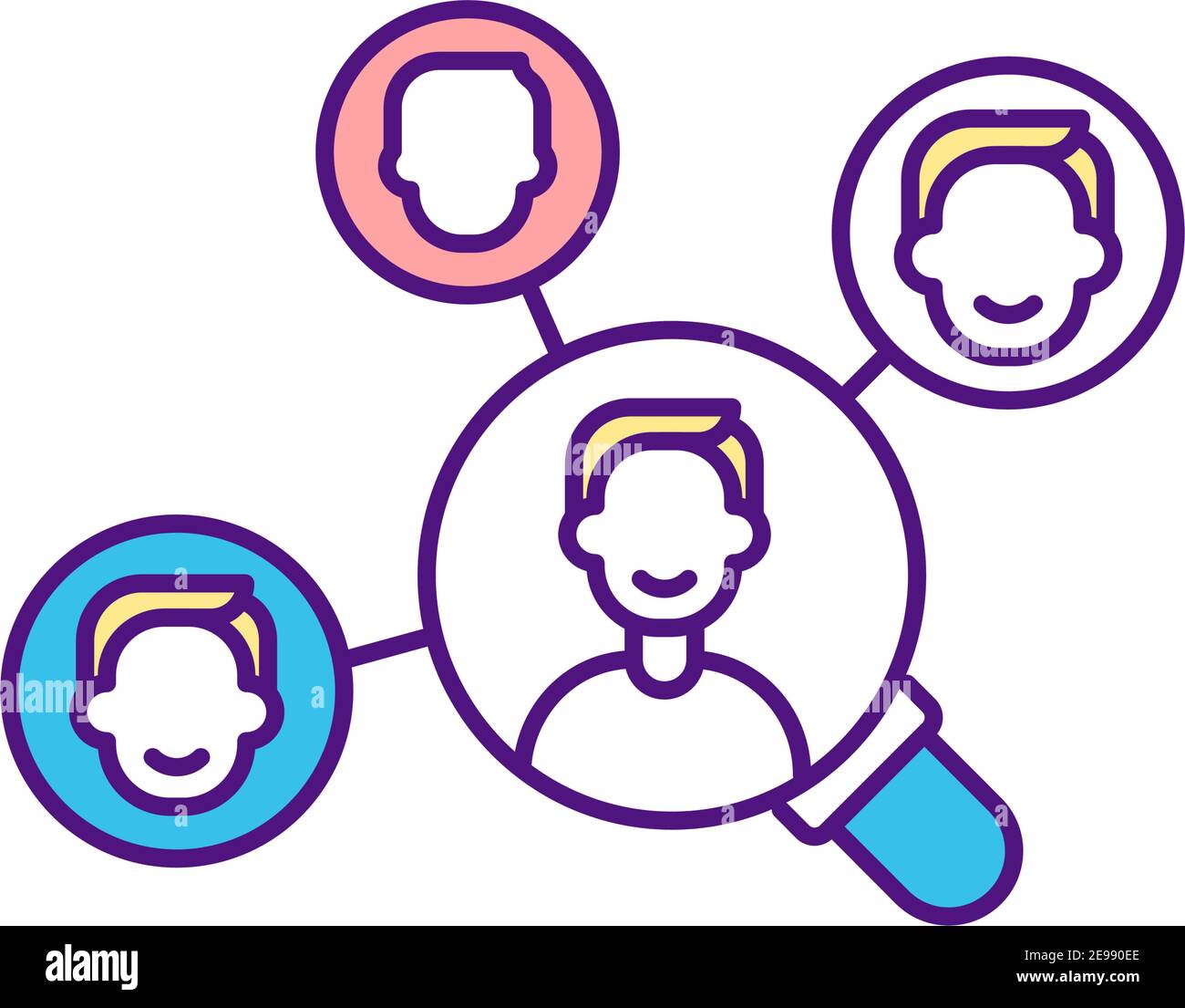 Organization workforce making up RGB color icon Stock Vector