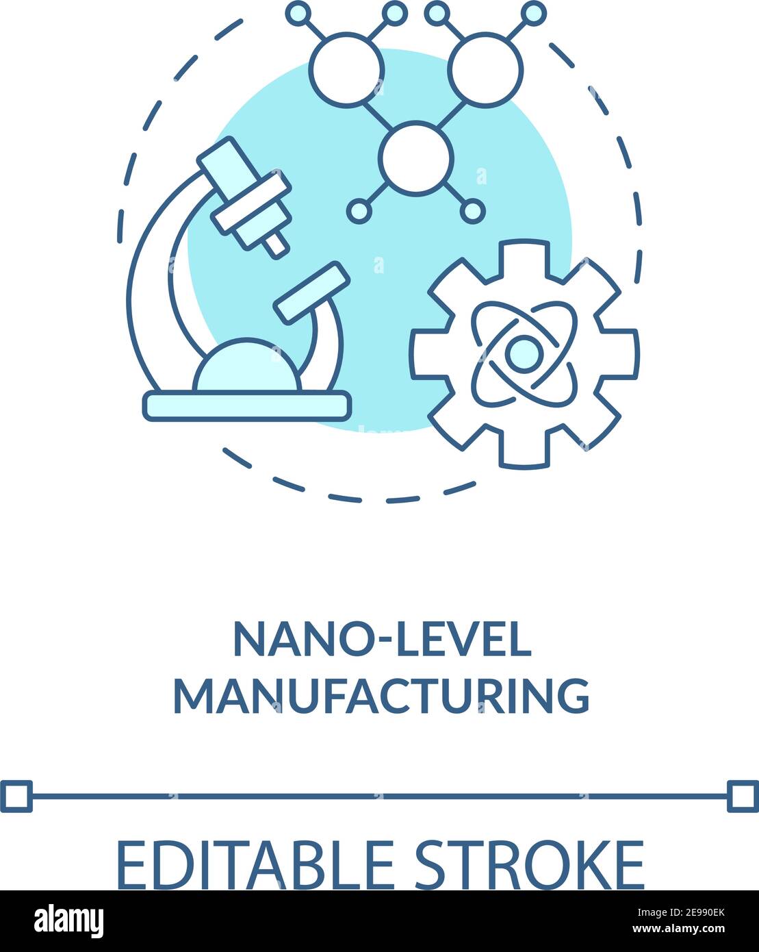 Nano-level manufacturing concept icon Stock Vector