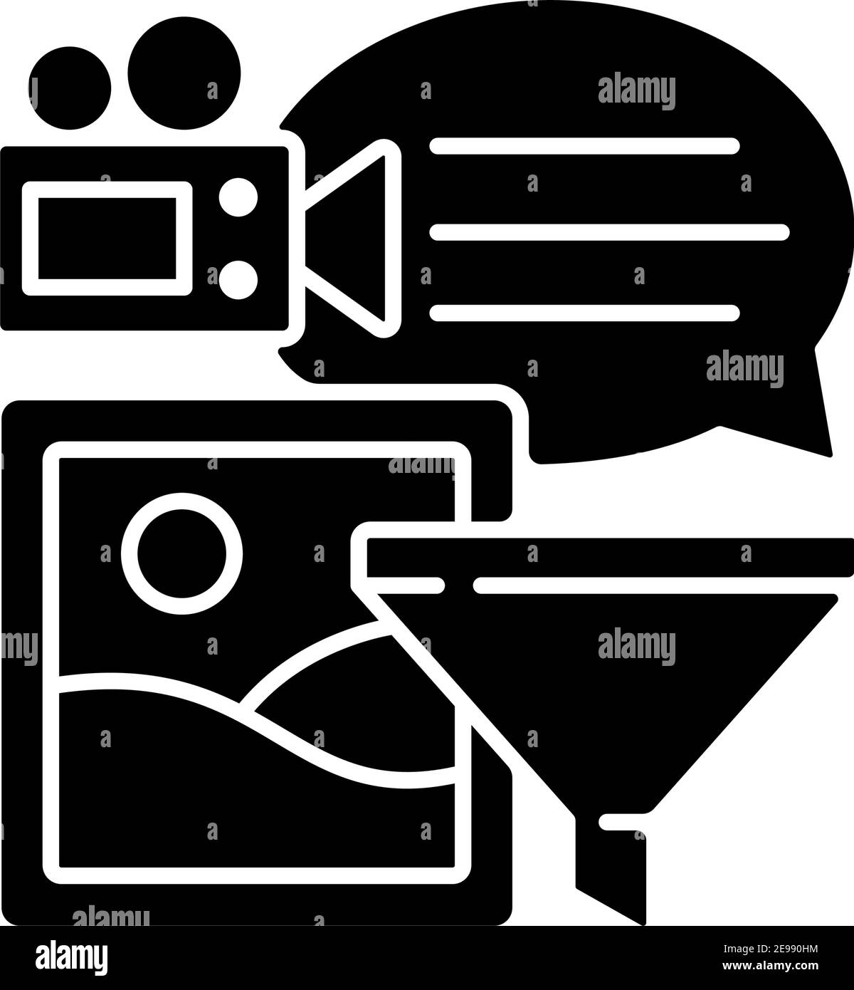 Analyzing information black glyph icon Stock Vector