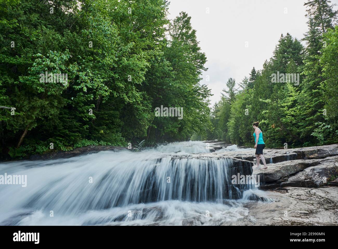 Visiting les cascades in Mauricie National park, Shawinigan, Quebec, Canada Stock Photo