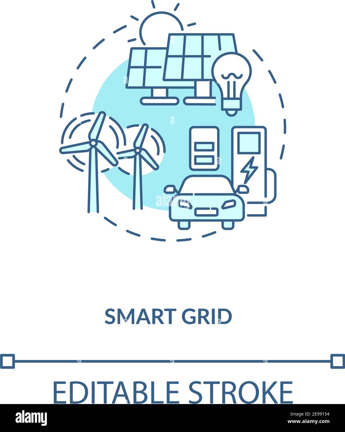 Smart grid concept icon Stock Vector