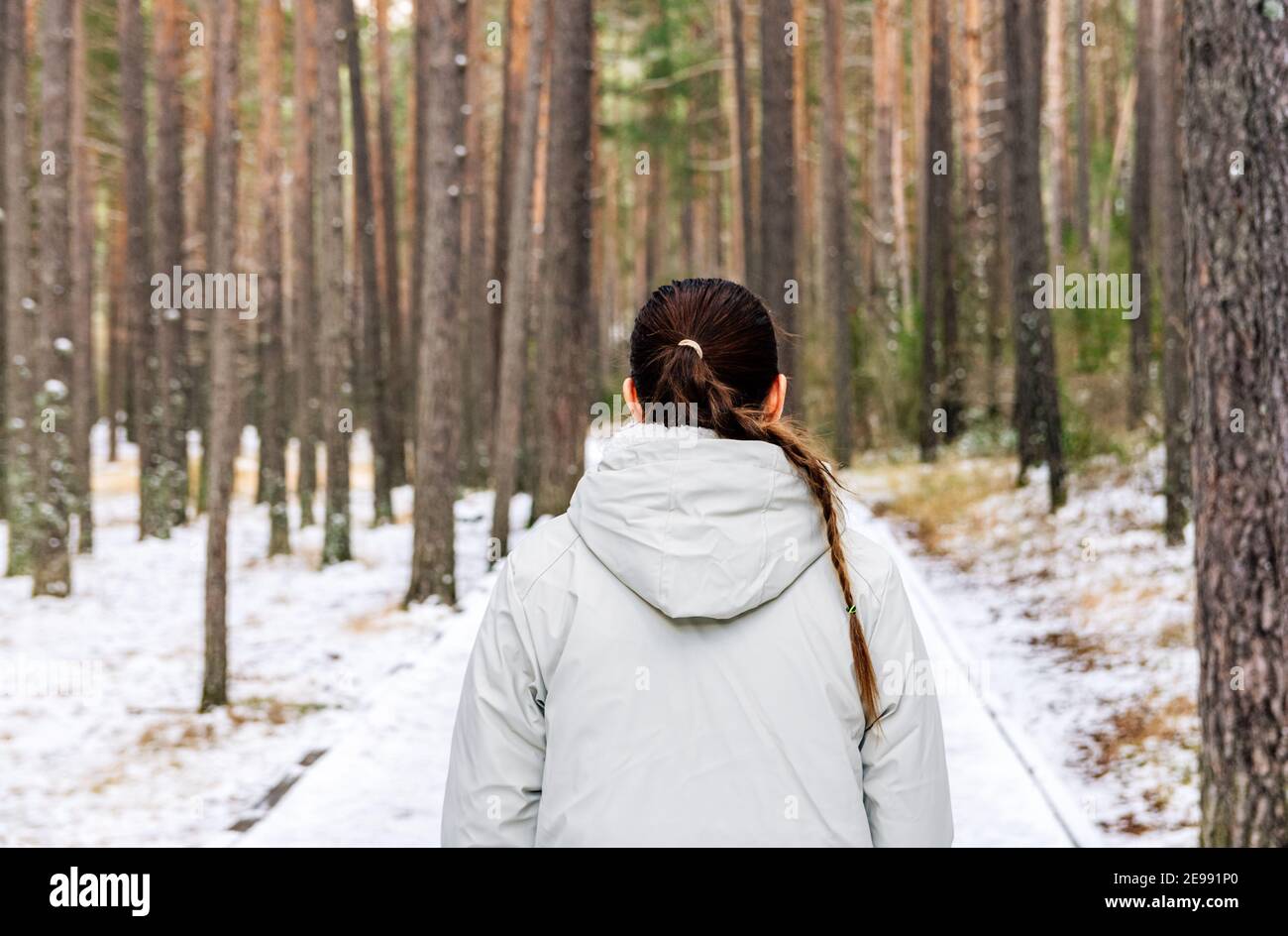 Walking through snowy forest hi-res stock photography and images - Alamy