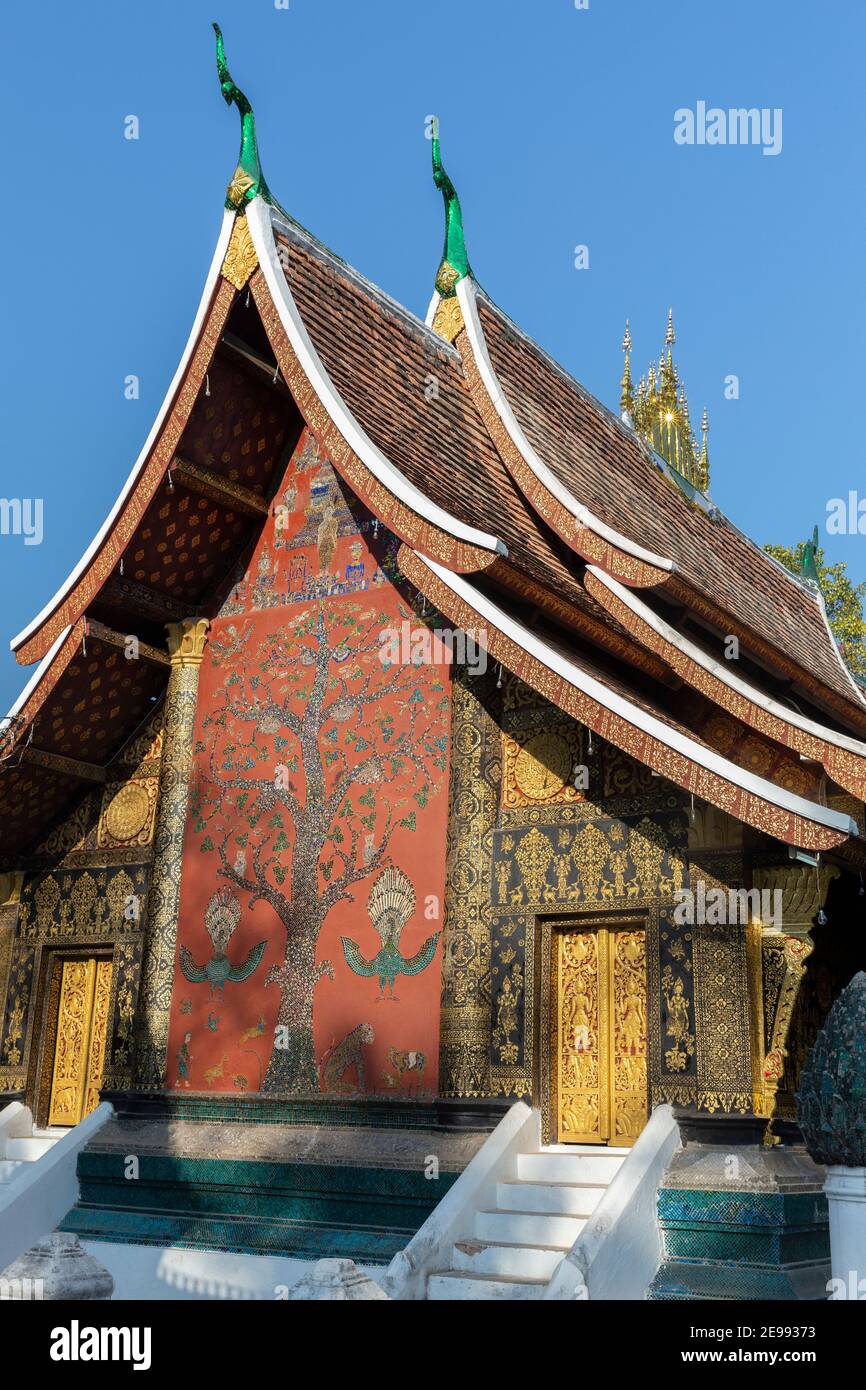 Xieng Tree Luang Prabang, Laos Mosaic depicting the Tree Of Life on Wat Xieng ...