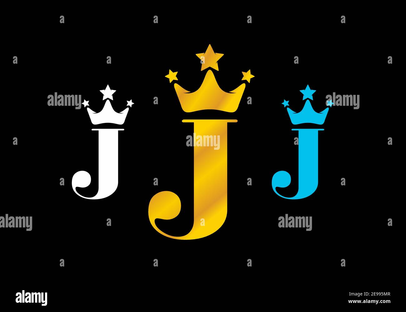 Colorful of J initial letter with crown logo design Stock Vector Image ...
