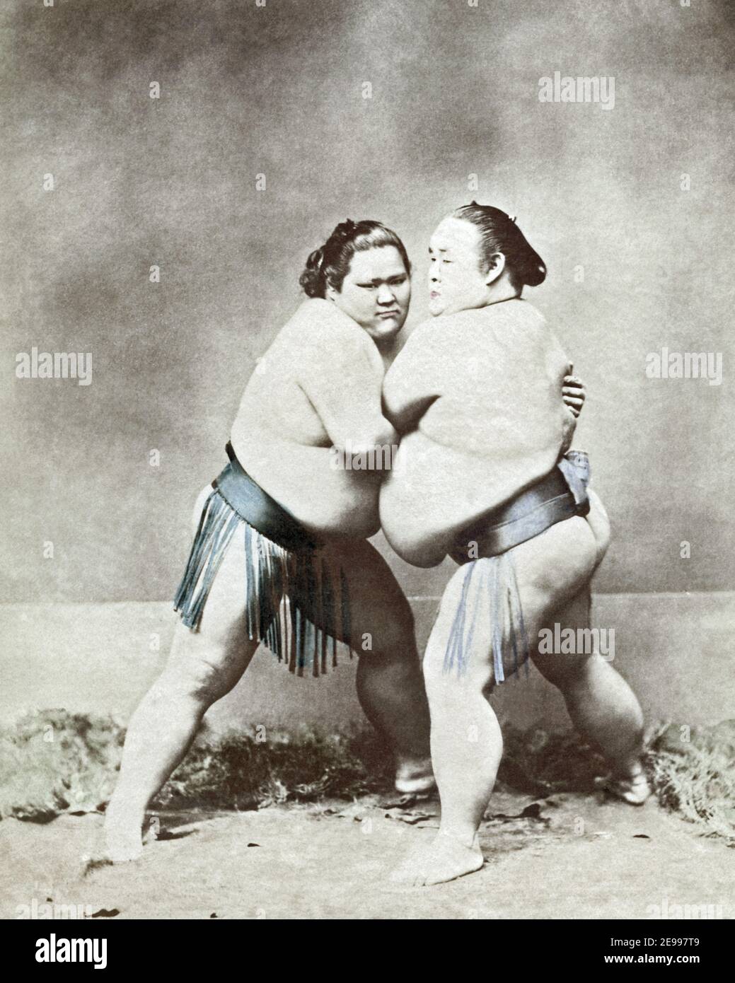 Late 19th Century Photograph Sumo Wrestlers Japan Stock Photo Alamy