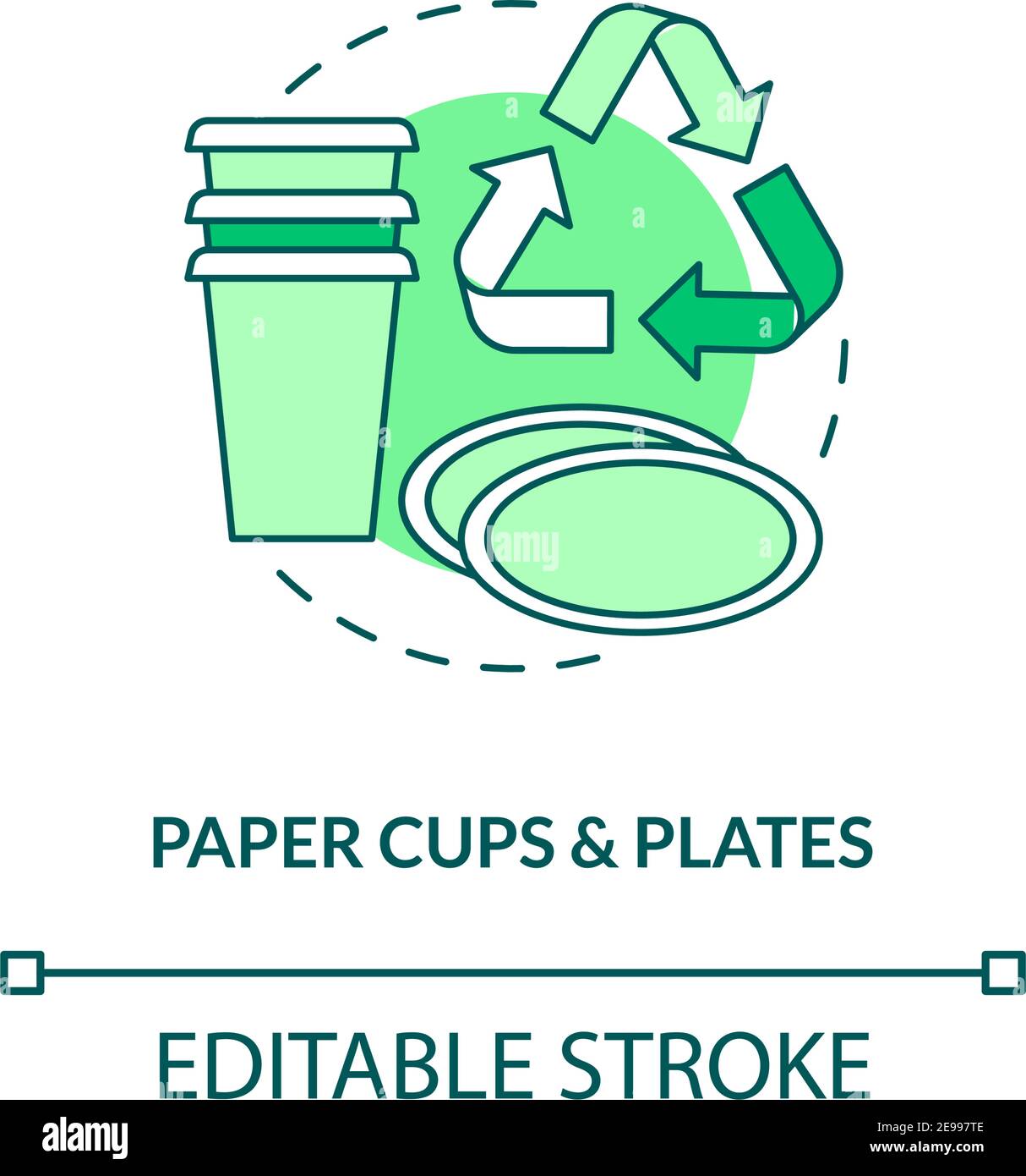 Paper cups and plates concept icon Stock Vector Image & Art Alamy