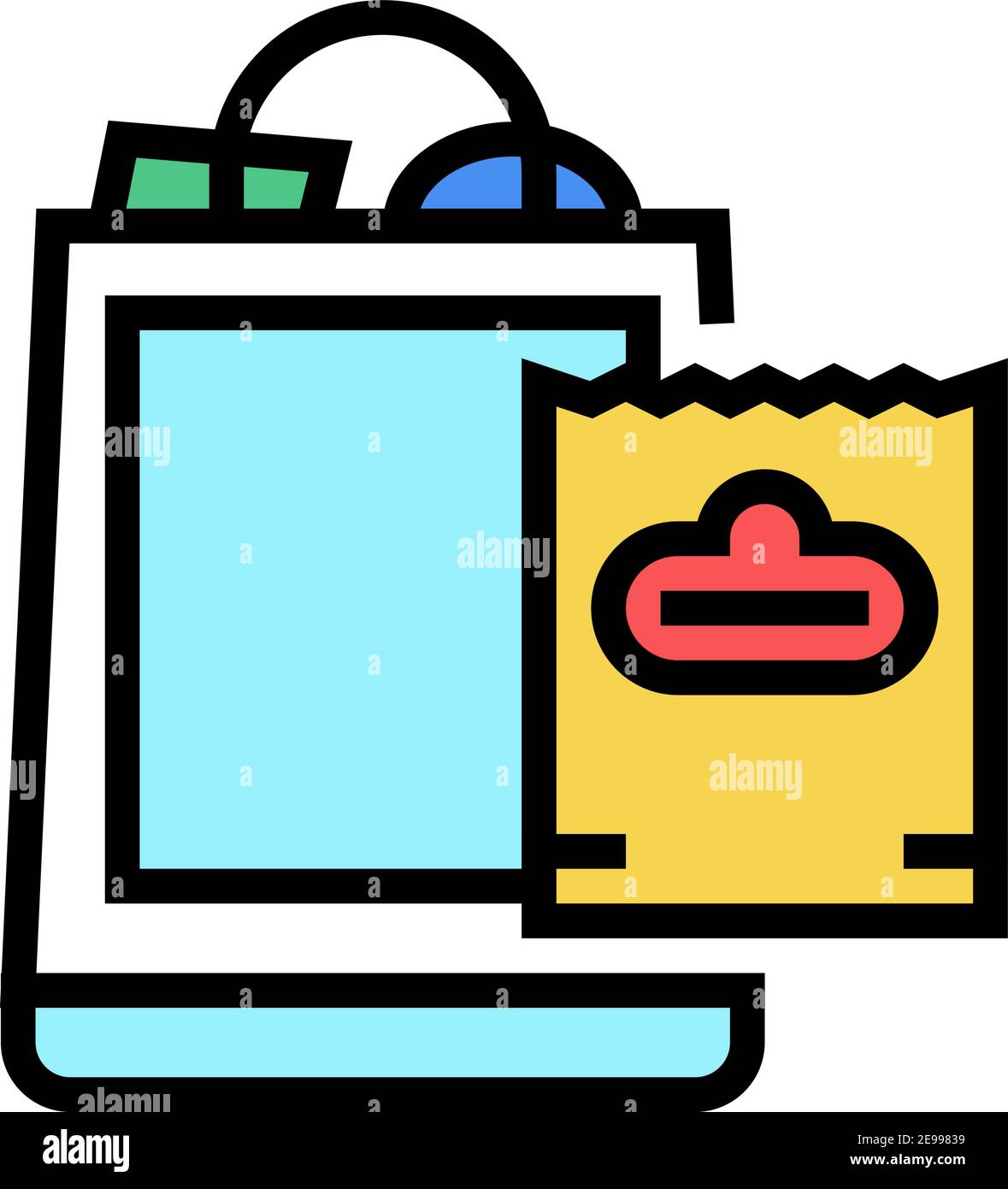 package with purchases color icon vector illustration Stock Vector ...