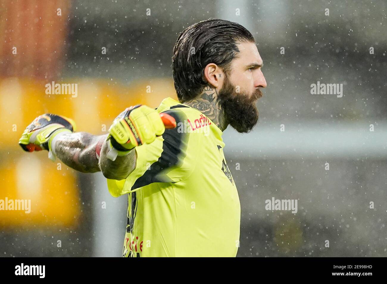 MECHELEN, BELGIUM - FEBRUARY 3: Anthony Sadin of RWDM during the Croky Cup match between KV Mechelen and RWDM at Afas Stadium Achter de Kazerne on Feb Stock Photo