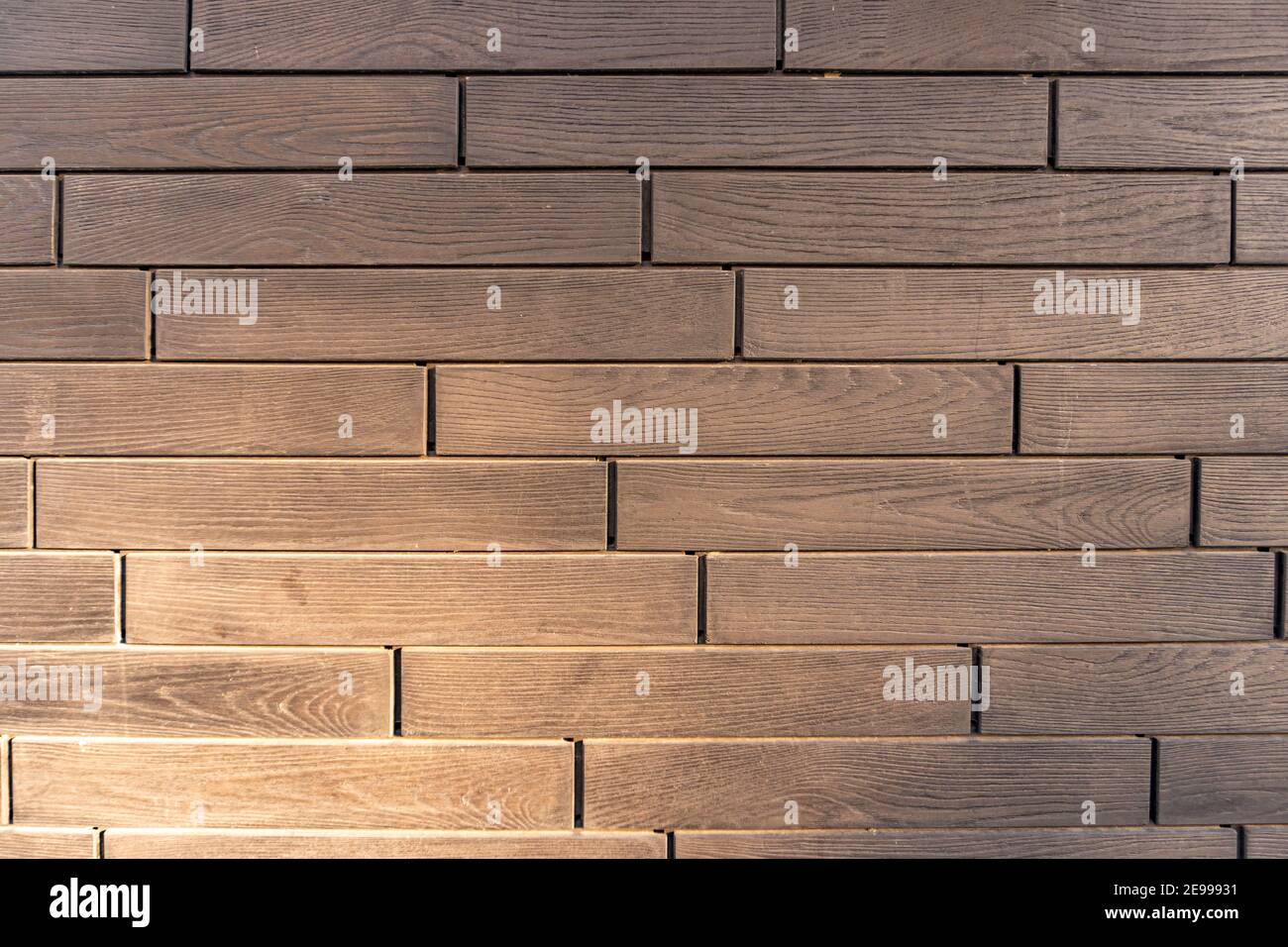 Building cladding with a ventilated facade, wooden texture, gray wood pattern Stock Photo