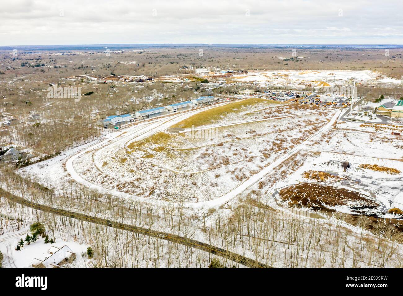 Aerial view of the East Hampton Recycling and Disposal land fill mound
