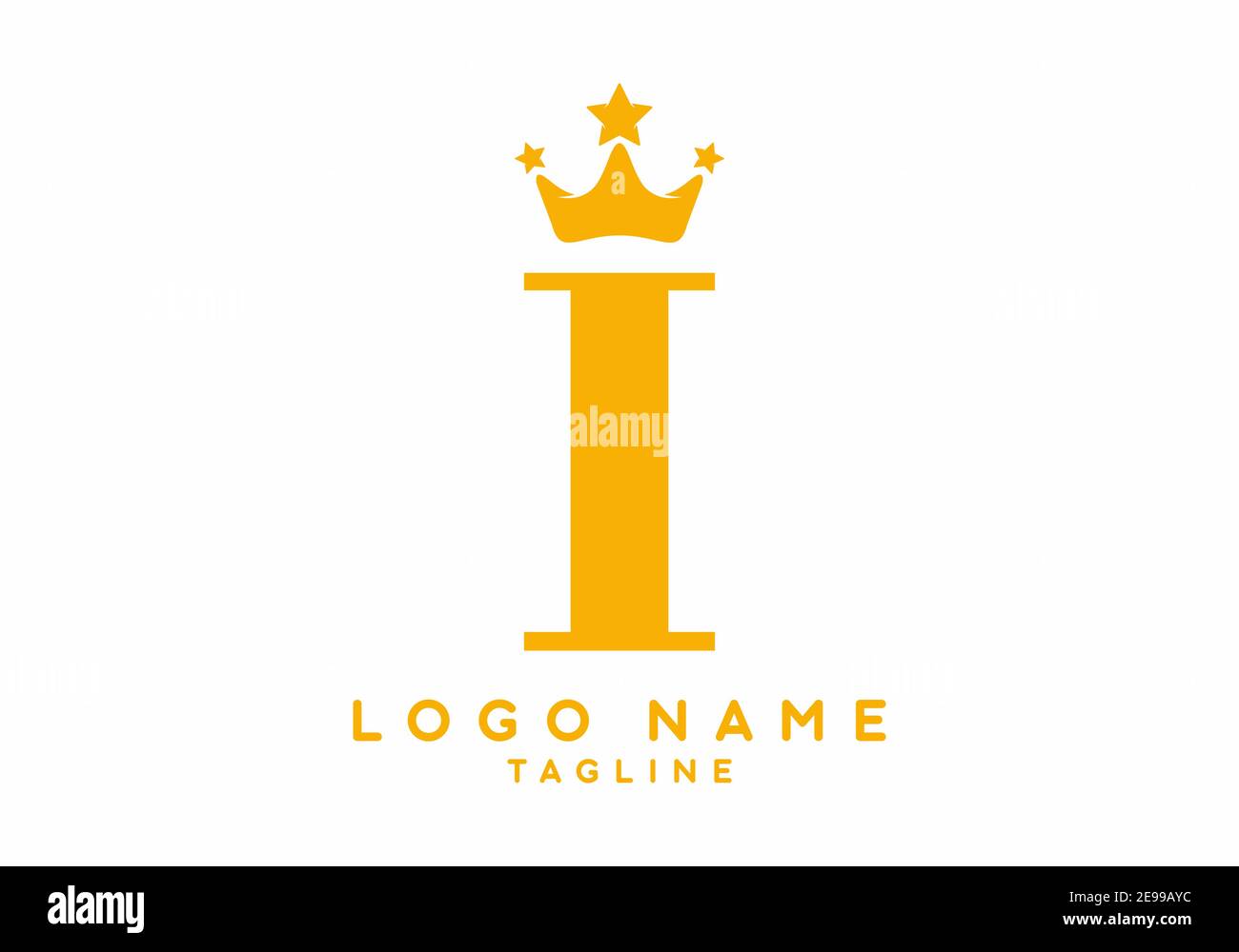 Gold i initial letter with crown logo design Stock Vector Image & Art ...