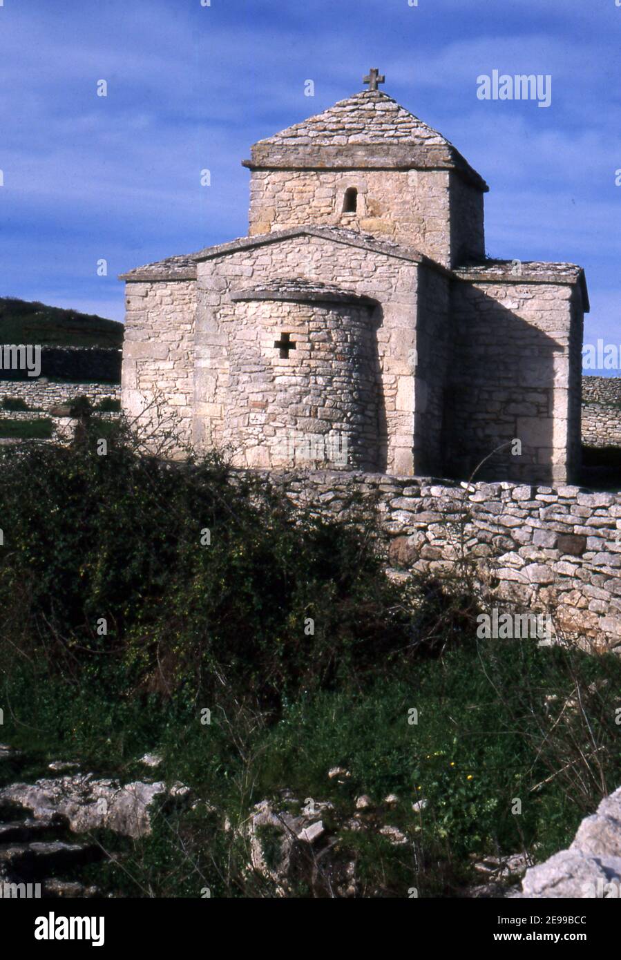 Cossoine, Sardinia, Italy. Santa Maria Iscalas country church (scanned from colorslide) Stock Photo