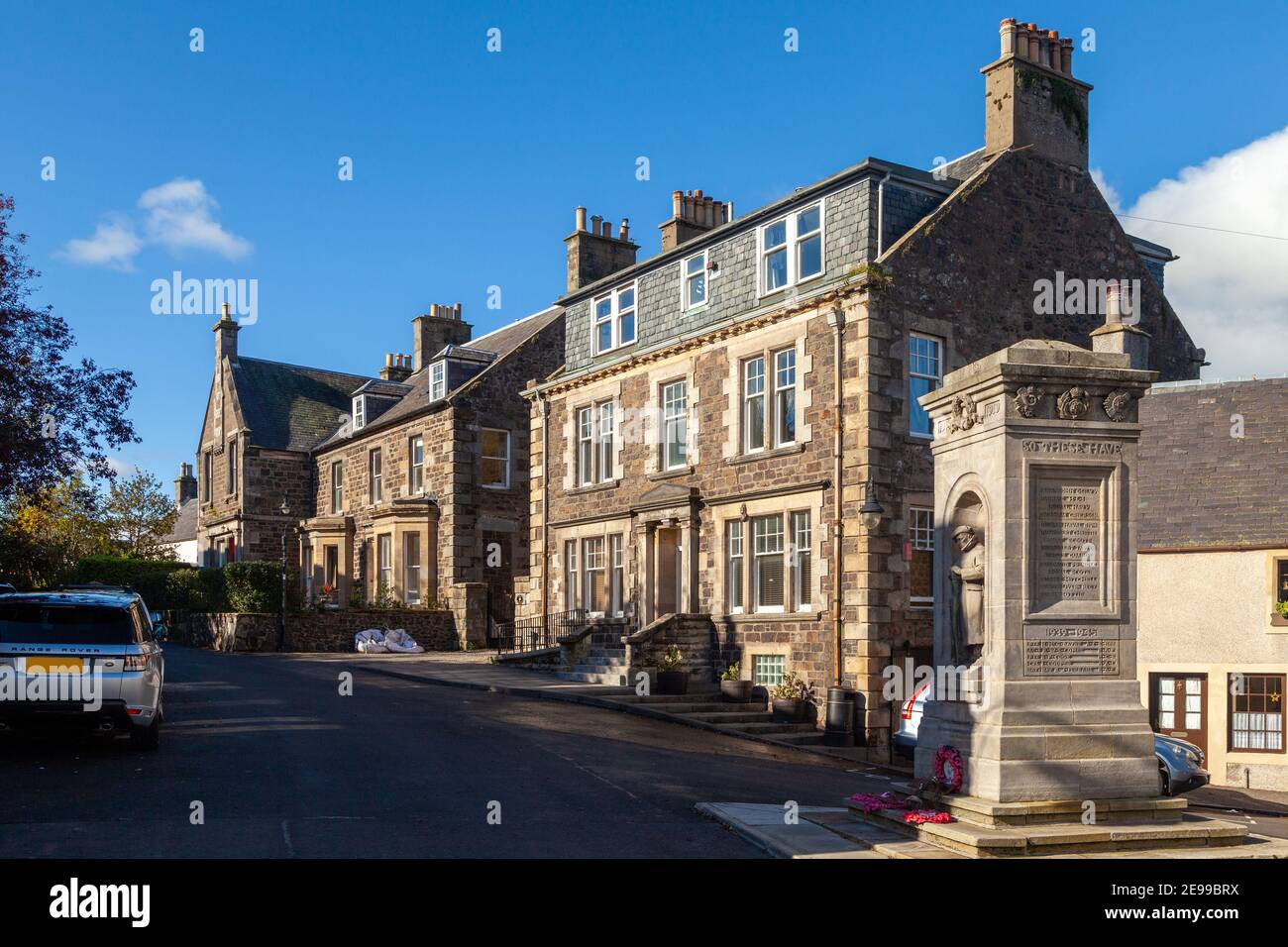 World War I & 2 memorial , Auchtermuchty, Fife, Scotland Stock Photo