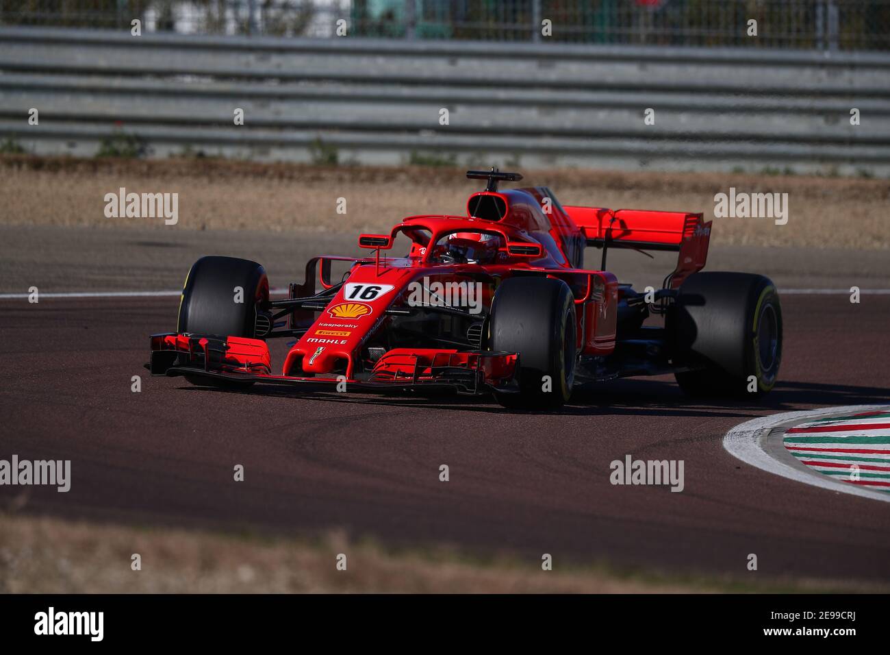 #16 Charles Leclerc Ferrari Formula 1 World championship 2021, private testing with the SF71H for the 2021 season in Fiorano, Modena. Stock Photo