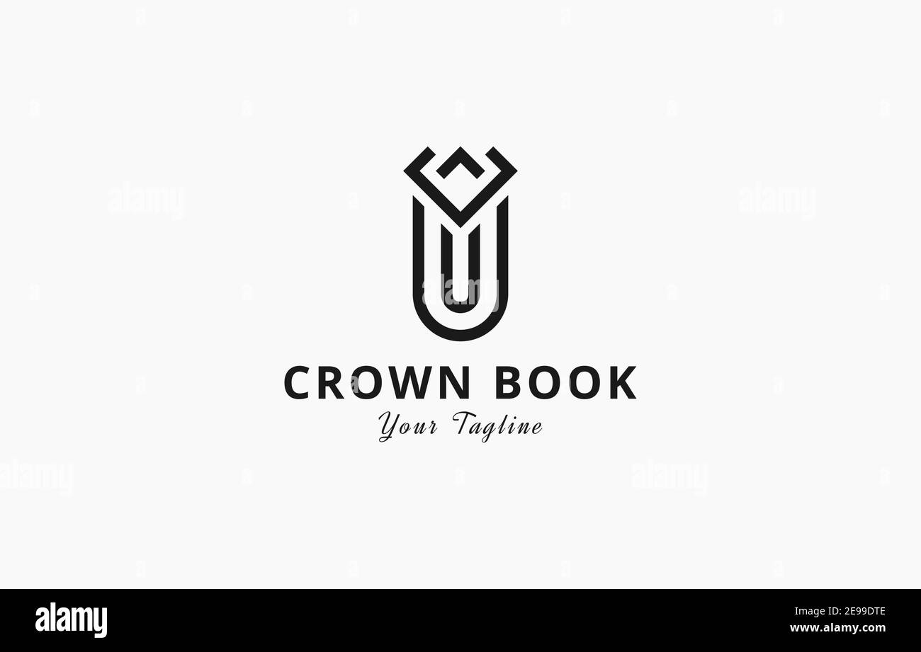 Letter U Book Crown Logo Vector Template suitable for personal and business company brand Stock Vector