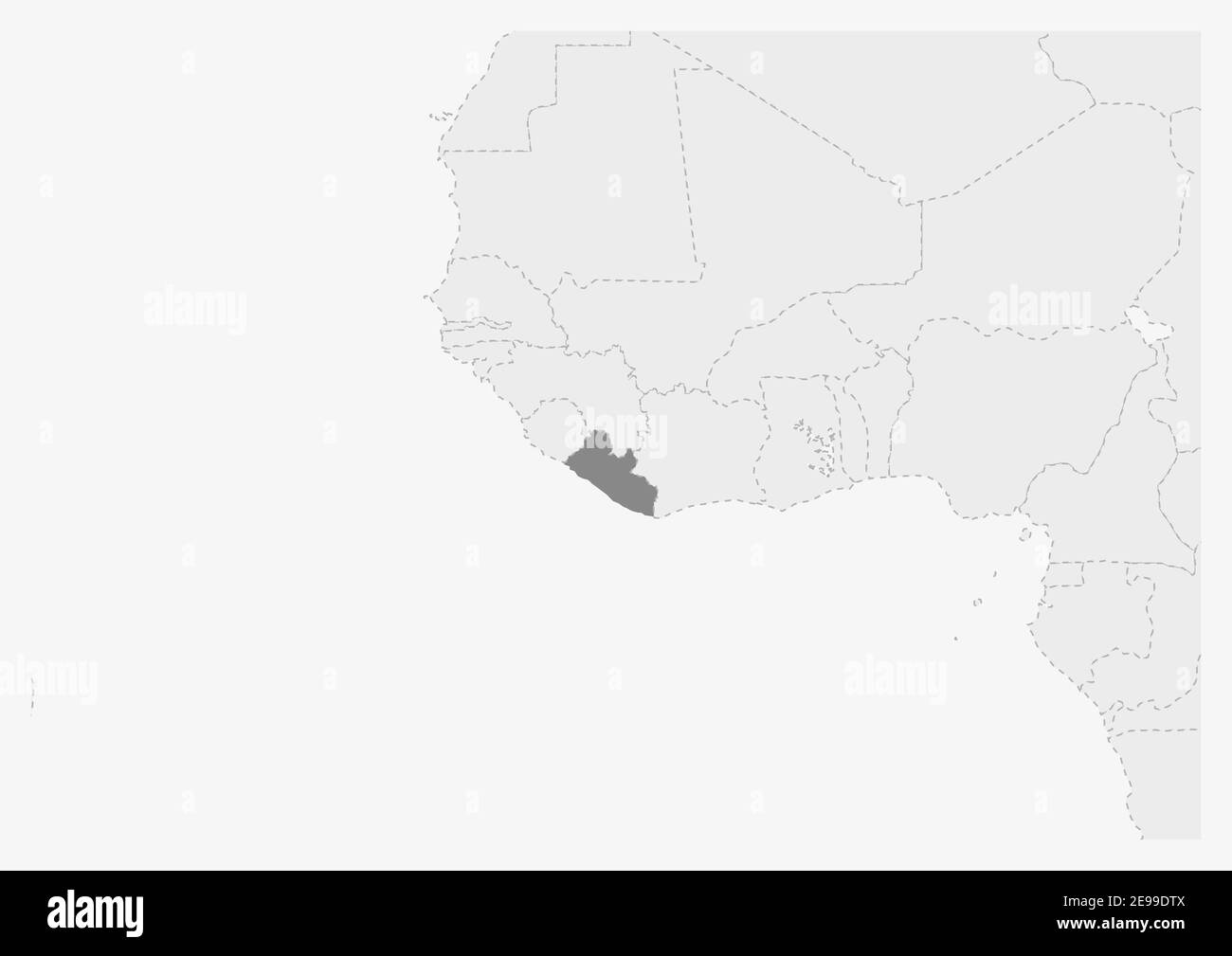 Map Of Africa With Highlighted Liberia Map Gray Map Of Liberia With Map Of Africa With Highlighted Liberia Map Gray Map Of Liberia With Neighboring Countries 2E99DTX 