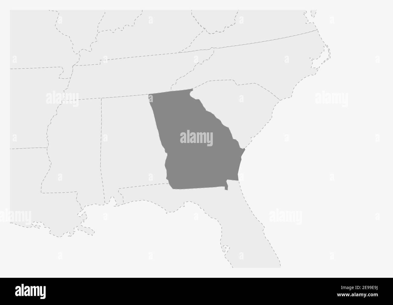Map of USA with highlighted map, gray map of US State