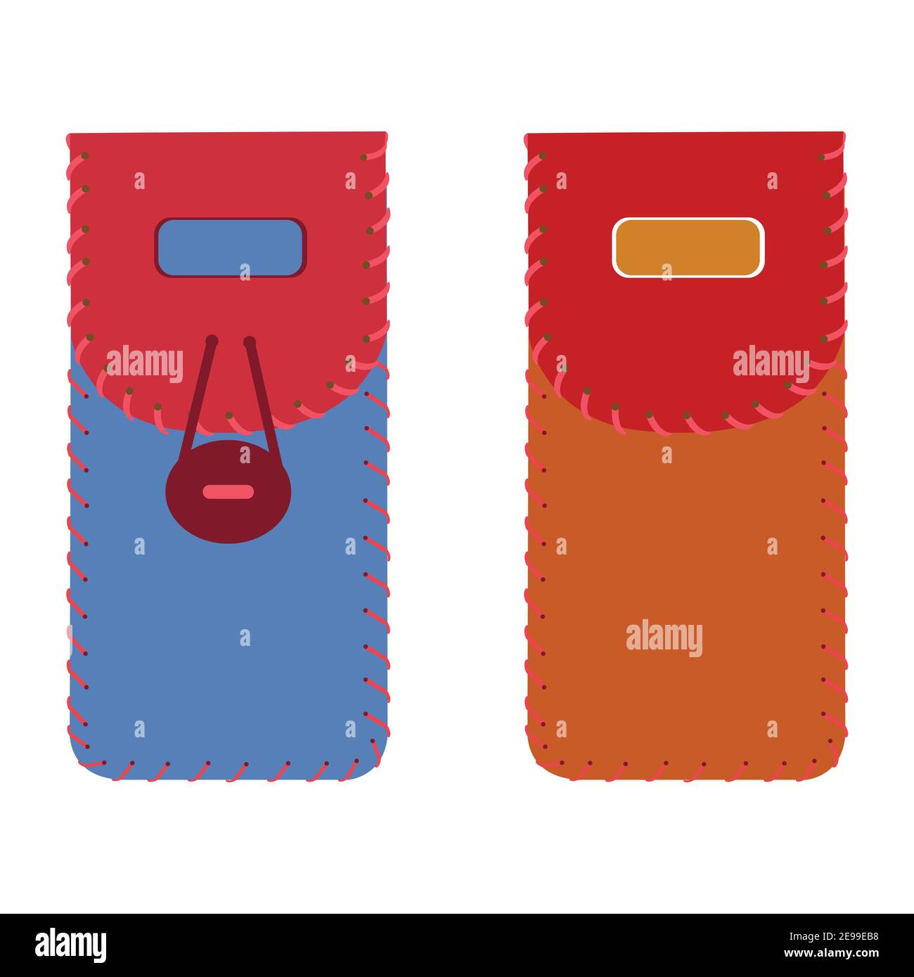 Two leather female wallets vector illustration on white Stock Vector