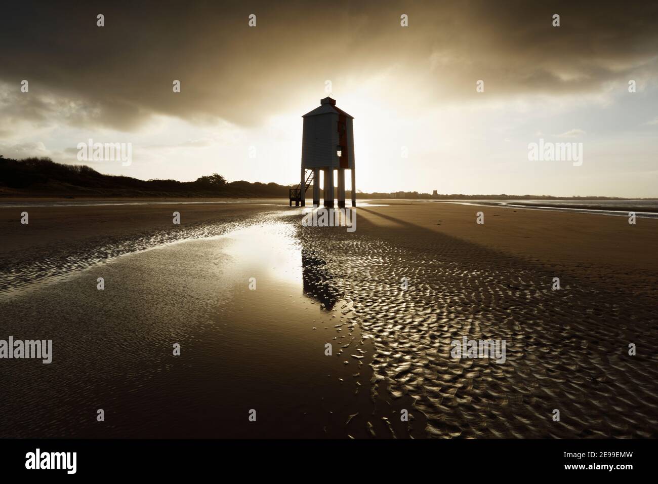 Wooden Lighthouse, Burnham-on-Sea. Somerset, England, UK. Stock Photo