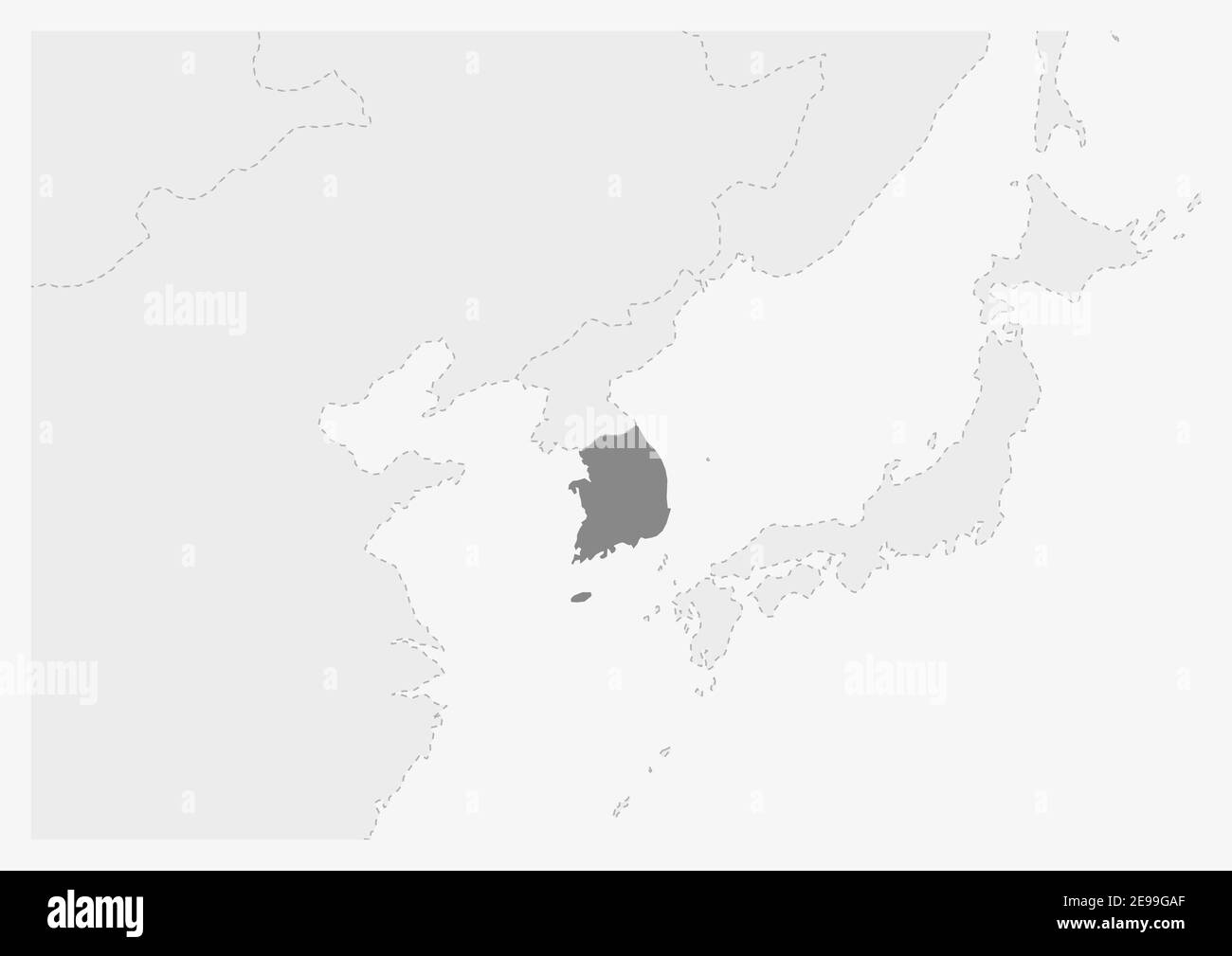 South Korea Map In Asia Map Of Asia With Highlighted South Korea Map, Gray Map Of South Korea With  Neighboring Countries Stock Vector Image & Art - Alamy