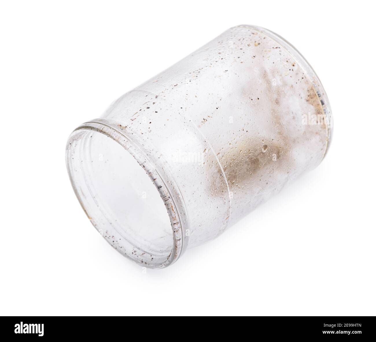 Dirty glass jar isolated on white background Stock Photo Alamy