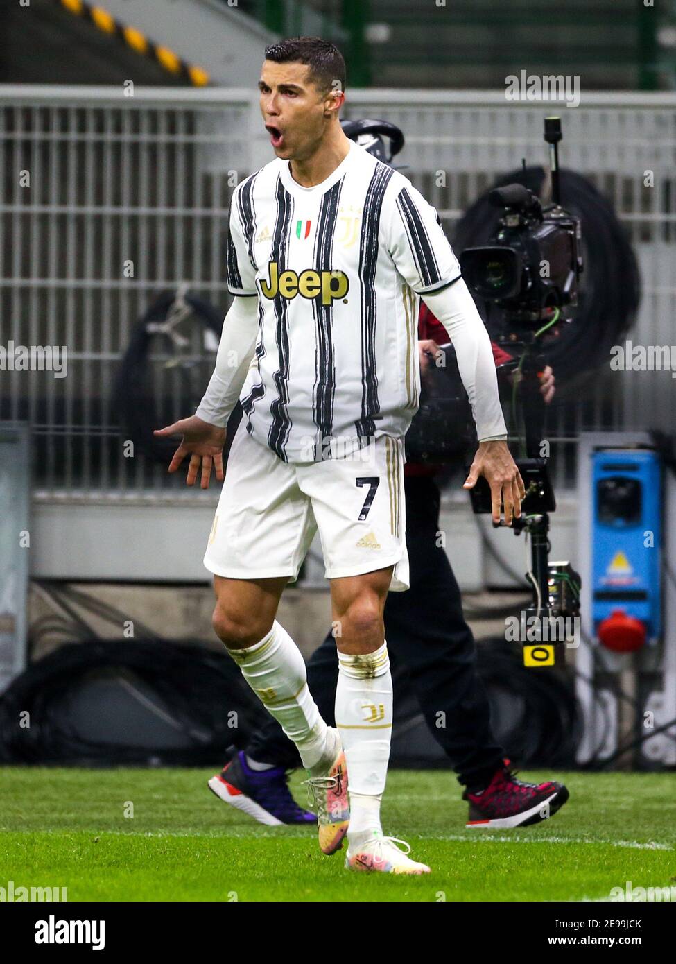 MILAN, ITALY - FEBRUARY 2: Cristiano Ronaldo of Juventus during the Coppa  Italia match between Internazionale and Juventus at San Siro Stadium on  Febr Stock Photo - Alamy