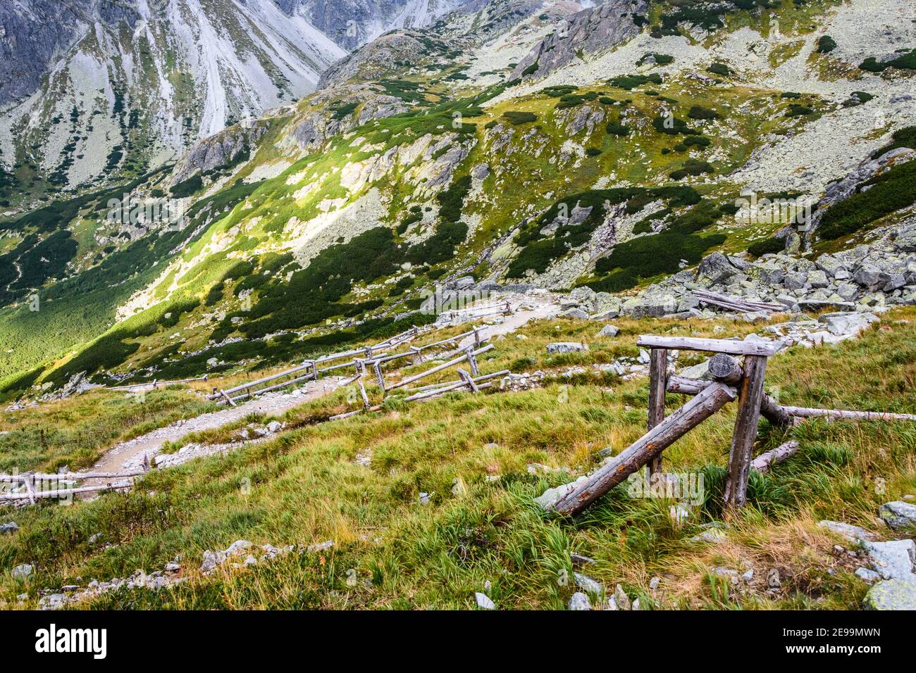 The hiking trail to Rysy in the Slovakian High Tatras (Vysoke Tatry) Stock Photo