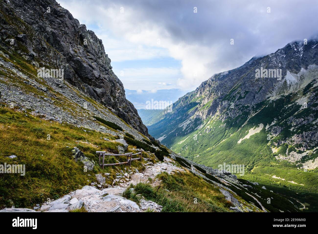 The hiking trail to Rysy in the Slovakian High Tatras (Vysoke Tatry) Stock Photo