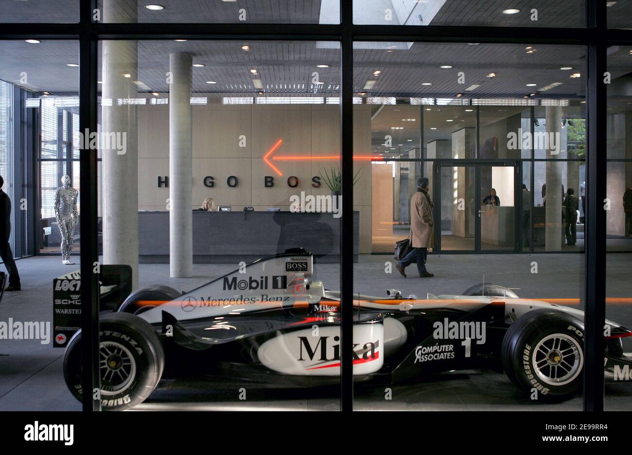 A Mercedez-Benz Formula one pictured in the Hugo Boss headquarters hall in  Metzingen near Stuttgart, Germany on January 31, 2006. Photo by Thierry  Orban/ABACAPRESS.COM Stock Photo - Alamy