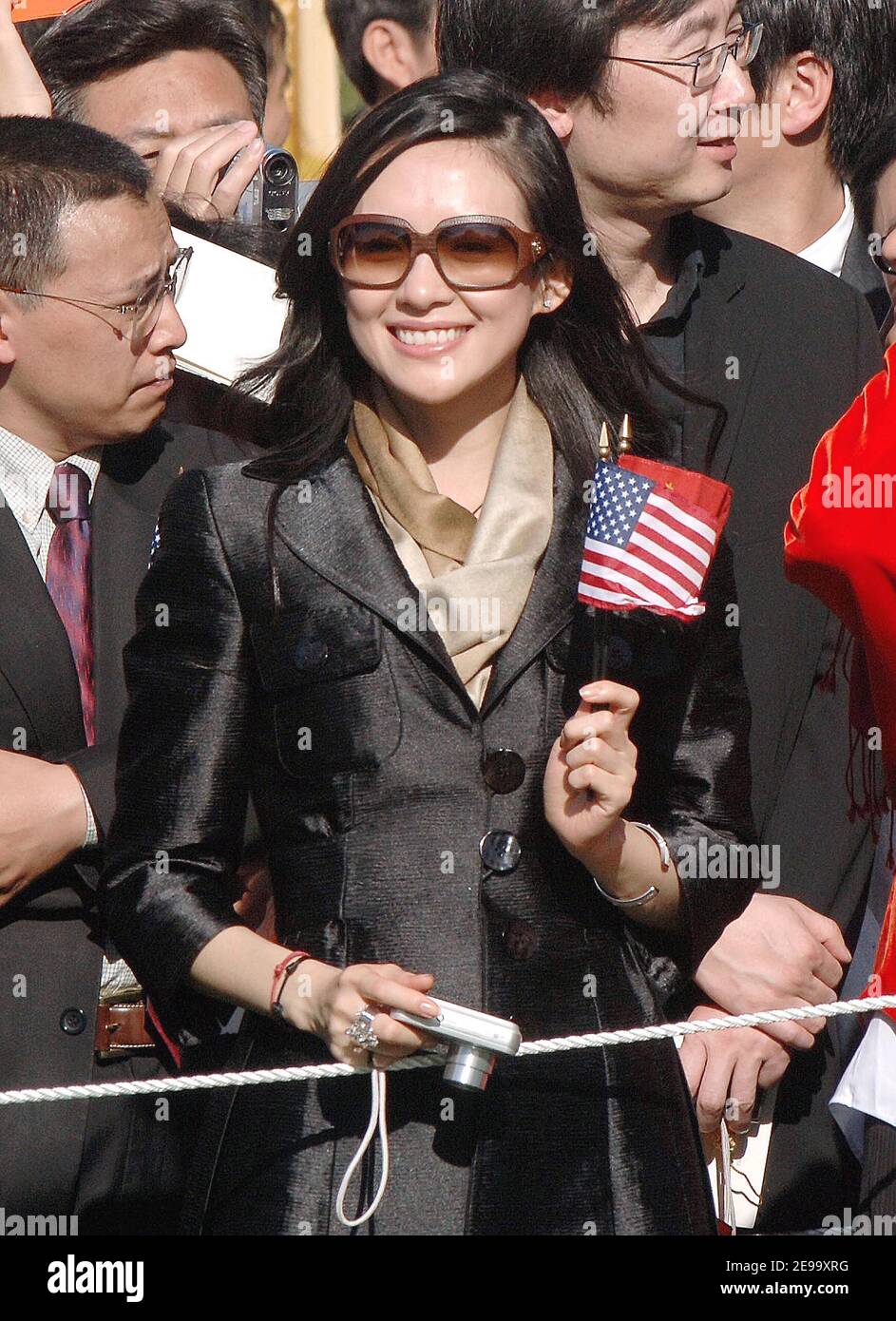 Chinese actress Zhang Ziyi stands on the South Lawn of the White House prior to welcoming ceremonies for Chinese President Hu Jintao on the South Lawn of the White House in Washington DC, USA on April 20, 2006. Photo by Olivier Douliery/ABACAPRESS.COM Stock Photo