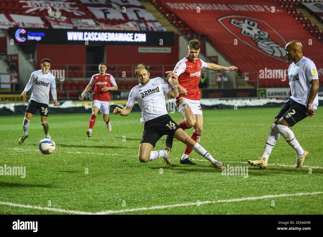 Rotherham, UK. 03rd Feb, 2021. Michael Smith #24 of Rotherham United scores goal to make it 2-0 in Rotherham, UK on 2/3/2021. (Photo by Dean Williams/News Images/Sipa USA) Credit: Sipa USA/Alamy Live News Stock Photo