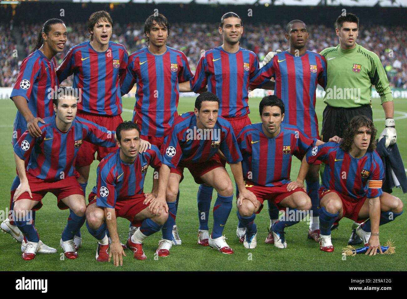 FC Barcelona's team during the UEFA Champions League Semi-Final Second Leg,  Barcelona vs AC Milan in Barcelona, Spain, on April 26, 2006. The game  ended in a draw 0-0 and Barcelona is