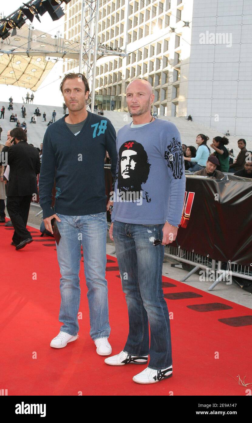 Christophe Dugarry and Franck Leboeuf attend to the French Premiere 'Mission Impossible III' on UGC Defense Theater near of Paris, France, on April 26, 2006. Photo by Gaetan Mabire/ABACAPRESS.COM Stock Photo