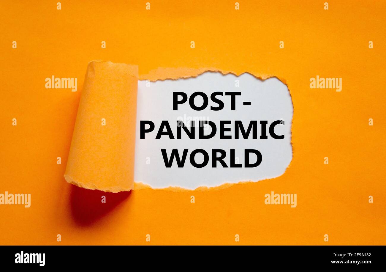 Post-pandemic world symbol. The words 'Post-pandemic world' appearing ...