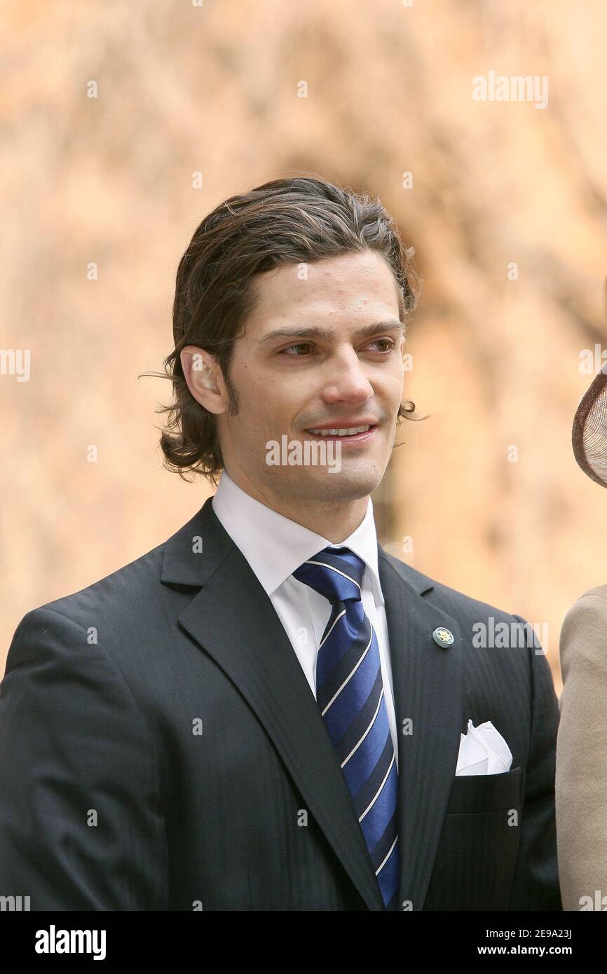 Prince Carl Philip of Sweden arrives at the Parliament's Lunch at City Hall to celebrate H.M. King Carl XVI Gustaf of Sweden's 60th birthday on April 30, 2006 in Stockholm, Sweden. Photo by Nebinger/Orban/ABACAPRESS.COM Stock Photo