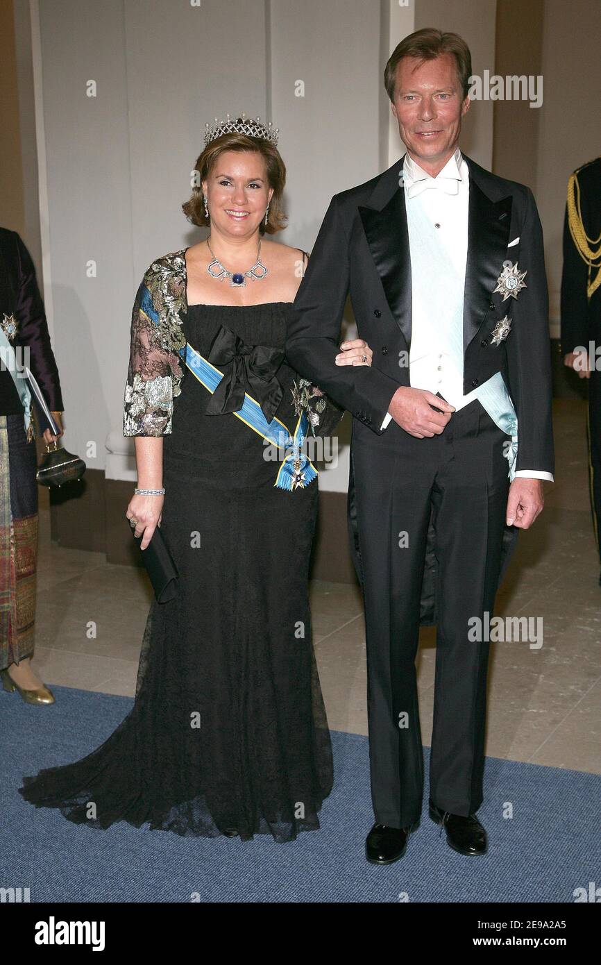 Prince Henri and Maria-Teresa of Luxemburg arrive for the special birthday dinner at Royal Palace today as a part of the 60th birthday of King Carl XVI Gustaf of Sweden, in Stockholm, on April 30, 2006. Photo by Nebinger/Orban/ABACAPRESS.COM. Stock Photo