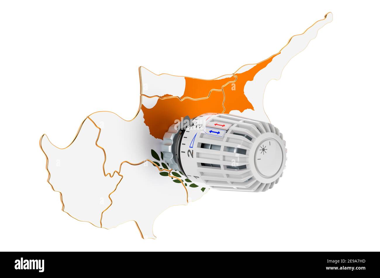 Saving heating consumption in Cyprus, 3D rendering isolated on white background Stock Photo Alamy
