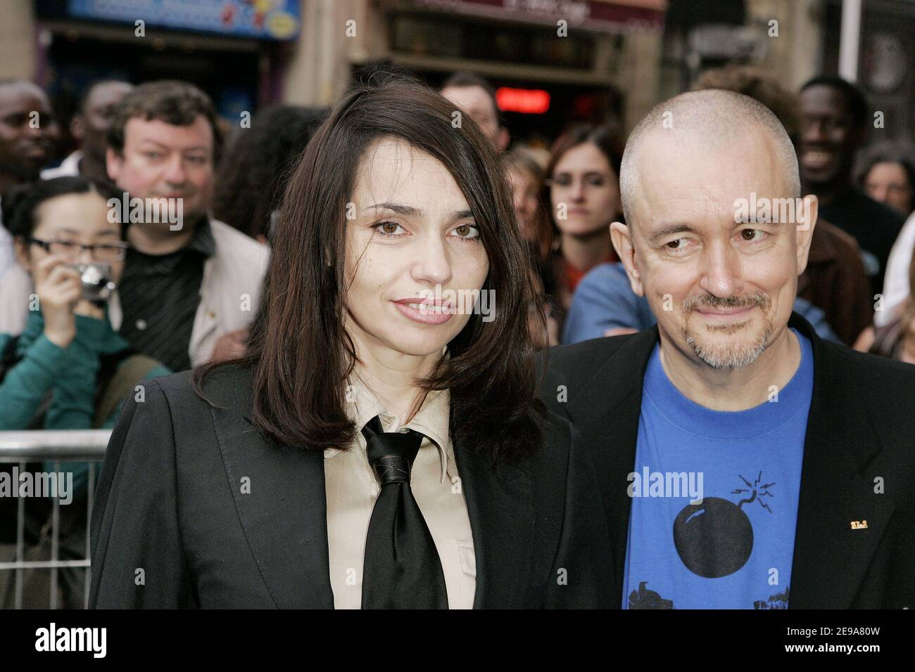 French director jean-Jacques Beineix and French actress Beatrice Dalle  attend the 'Jean-Jacques Beineix's Masterclass' at 'Grand Rex' theater in  Paris, France on May 12, 2006. Photo by Laurent Zabulon/ABACAPRESS.COM  Stock Photo -