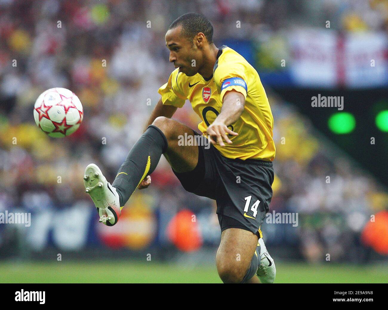 Arsenal's Thierry Henry in action during the Champions League final,  Barcelona vs Arsenal, at the Stade de France, in Saint Denis, near Paris,  France, on May 17, 2006. Barcelona won 2-1. Photo