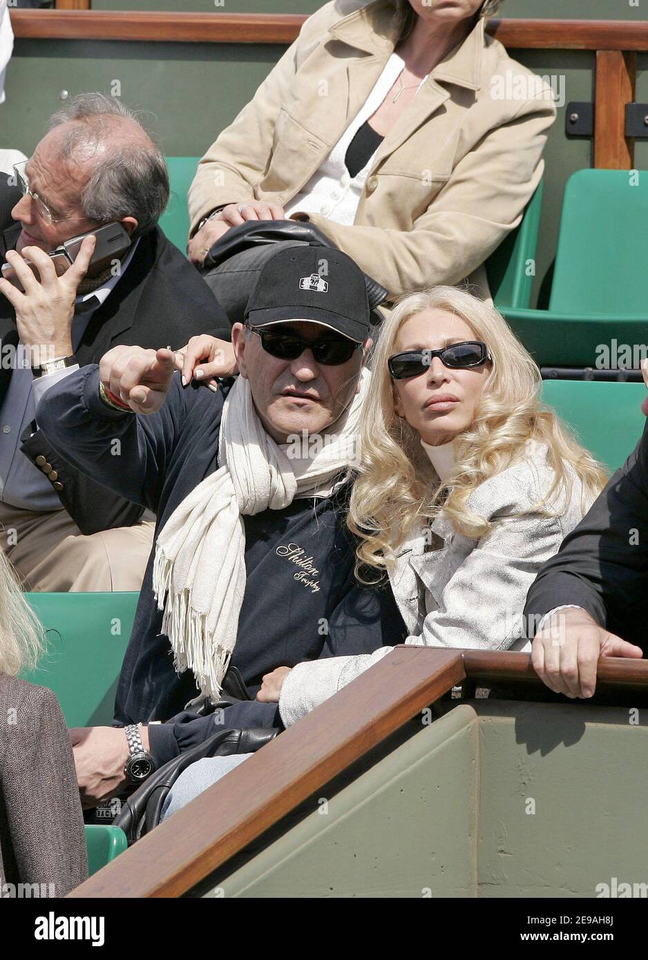 French humorist Jean-Marie Bigard with his wife Claudia during the French  Open Tennis tournament held at Roland-Garros stadium in Paris, France on  May 29, 2006. Photo by Gouhier-Nebinger-Zabulon/ABACAPRESS.COM Stock Photo  - Alamy