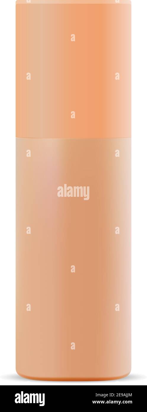 Spray Tin. Aerosol Bottle. Air Freshener Deodorant. Vector Mockup of Aluminum Container for Hairspray. Realistic Cosmetic Packaging Template with Plas Stock Vector