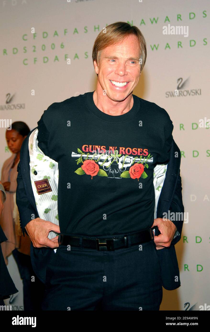Tommy Hilfiger attends the 2006 CFDA Awards held at the Public Library in  New York, NY, USA on June 5, 2006. Tommy wears a T-shirt in relation to a  recent scuffle Tommy